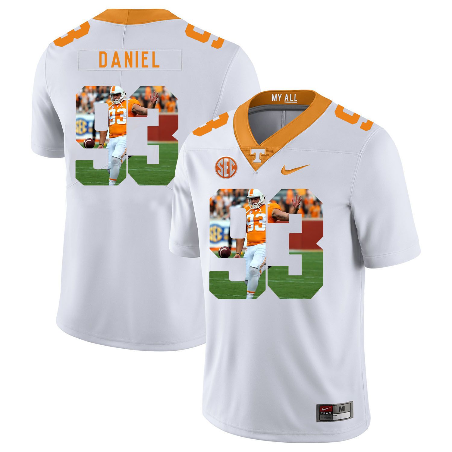 Men Tennessee Volunteers #93 Daniel White Fashion Edition Customized NCAA Jerseys->customized ncaa jersey->Custom Jersey